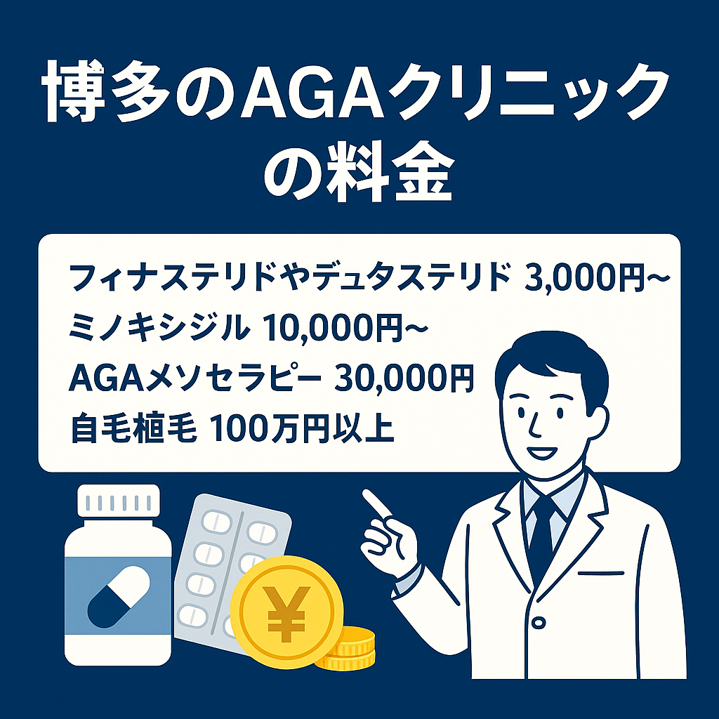 福岡のAGA治療の料金相場｜内服薬・外用薬・注入治療・自毛植毛の相場まとめ