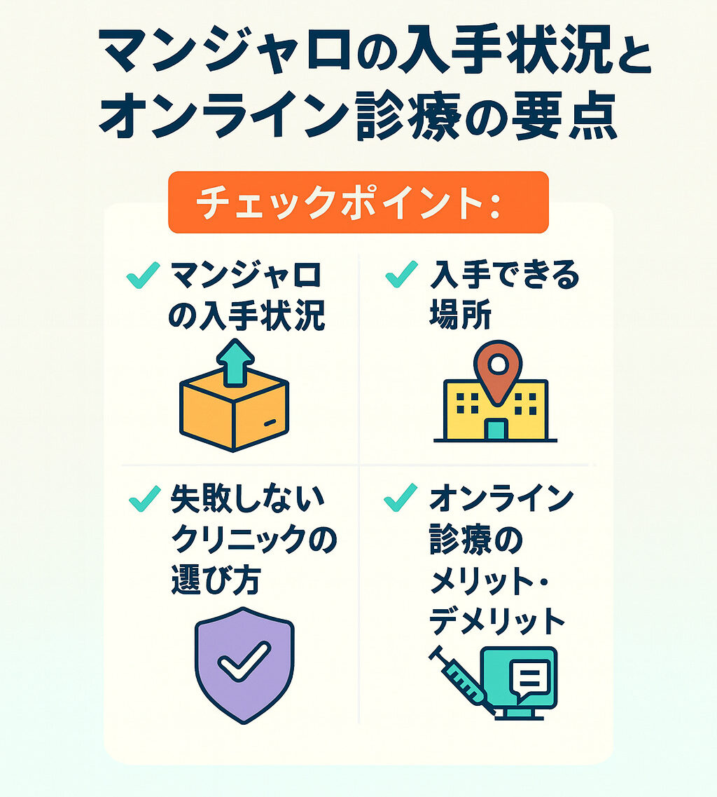 マンジャロ（東京）｜入手状況とオンライン診療の要点まとめ